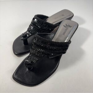 Reneeze‎ Black Sequin Women's Sandals